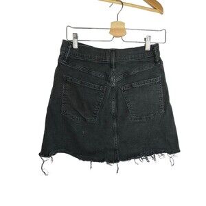 Madewell Rigid Denim A-Line Womens Mini Skirt Wash Black Sz 27